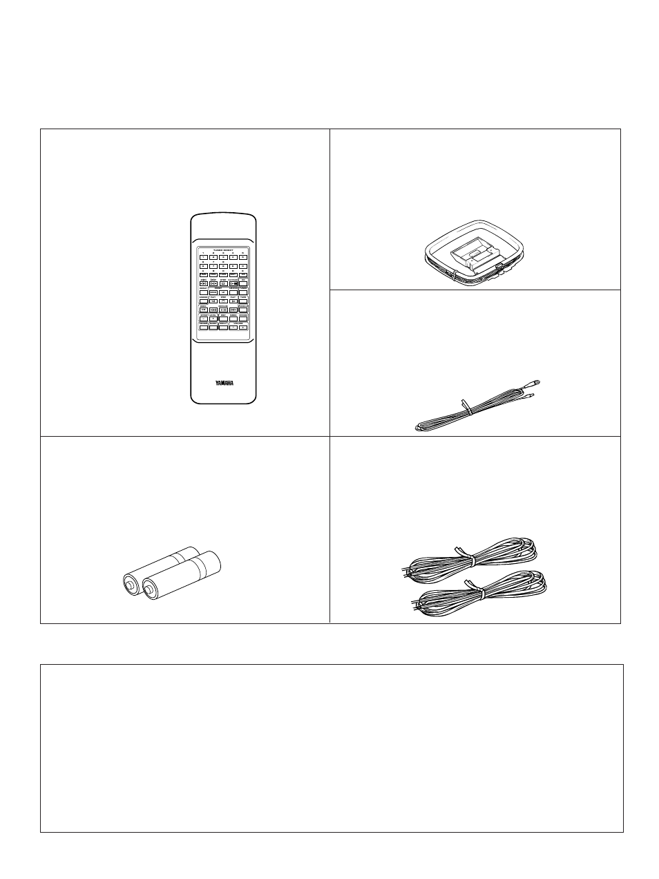 Supplied accessories, Accessoires fournis, Mitgeliefertes zubehör | Medföljande tillbehör, Accessori in dotazione, Accesorios incluidos, Bijgeleverde accessoires, Remote control transmitter, Télécommande, Fernbedienung | Yamaha CC-50 User Manual | Page 2 / 48