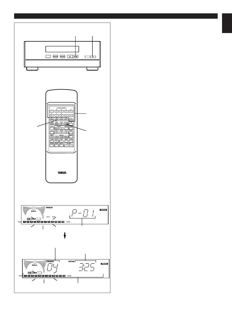 Program play, E-19 english compact disc player operation, Cd player | Load a disc and close the disc table | Yamaha CC-50 User Manual | Page 21 / 48