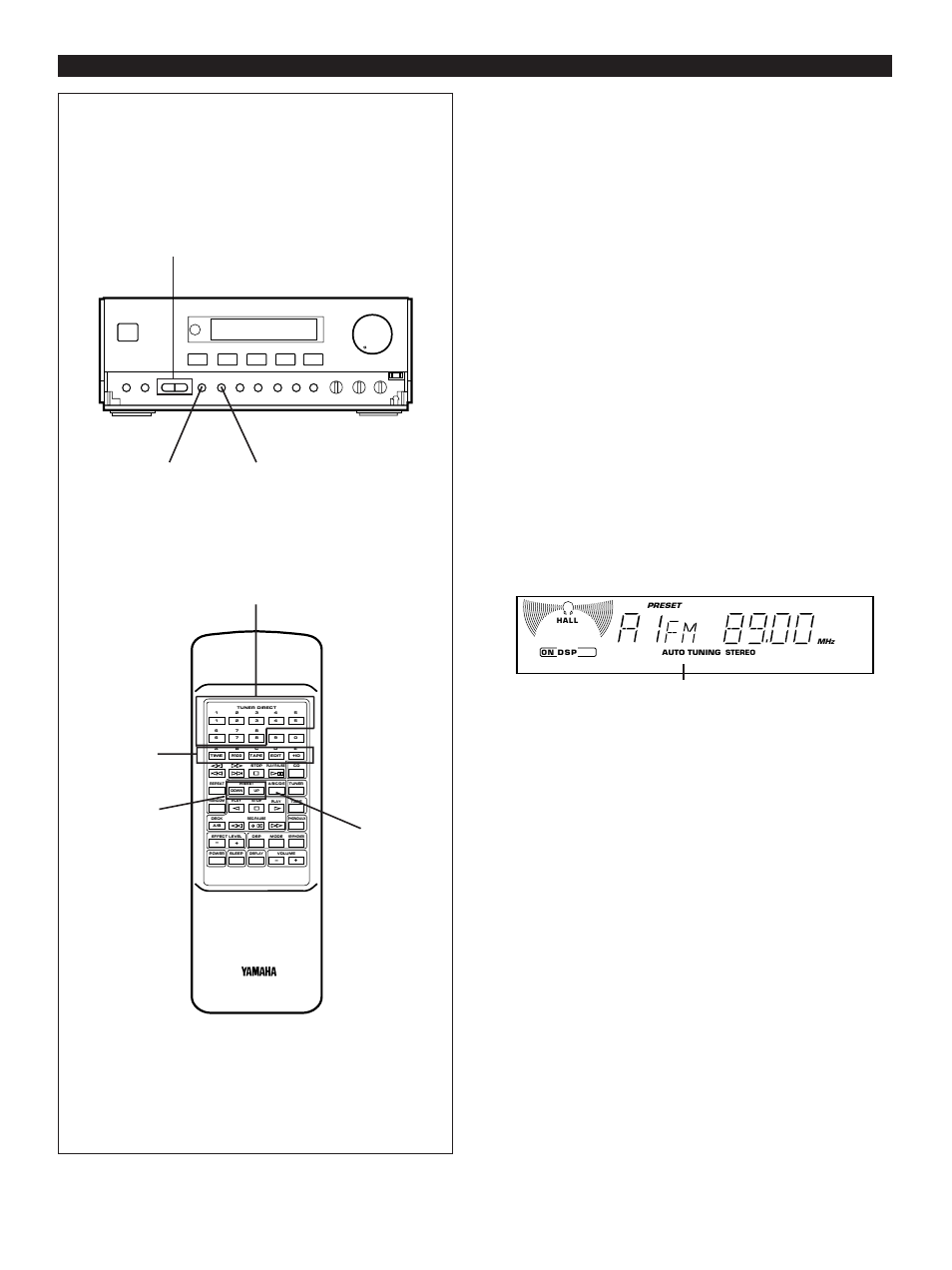 Preset tuning, E-24 tuning operation, For easier operation | Receiver, Example: to store a station to a1) | Yamaha CC-50 User Manual | Page 26 / 48