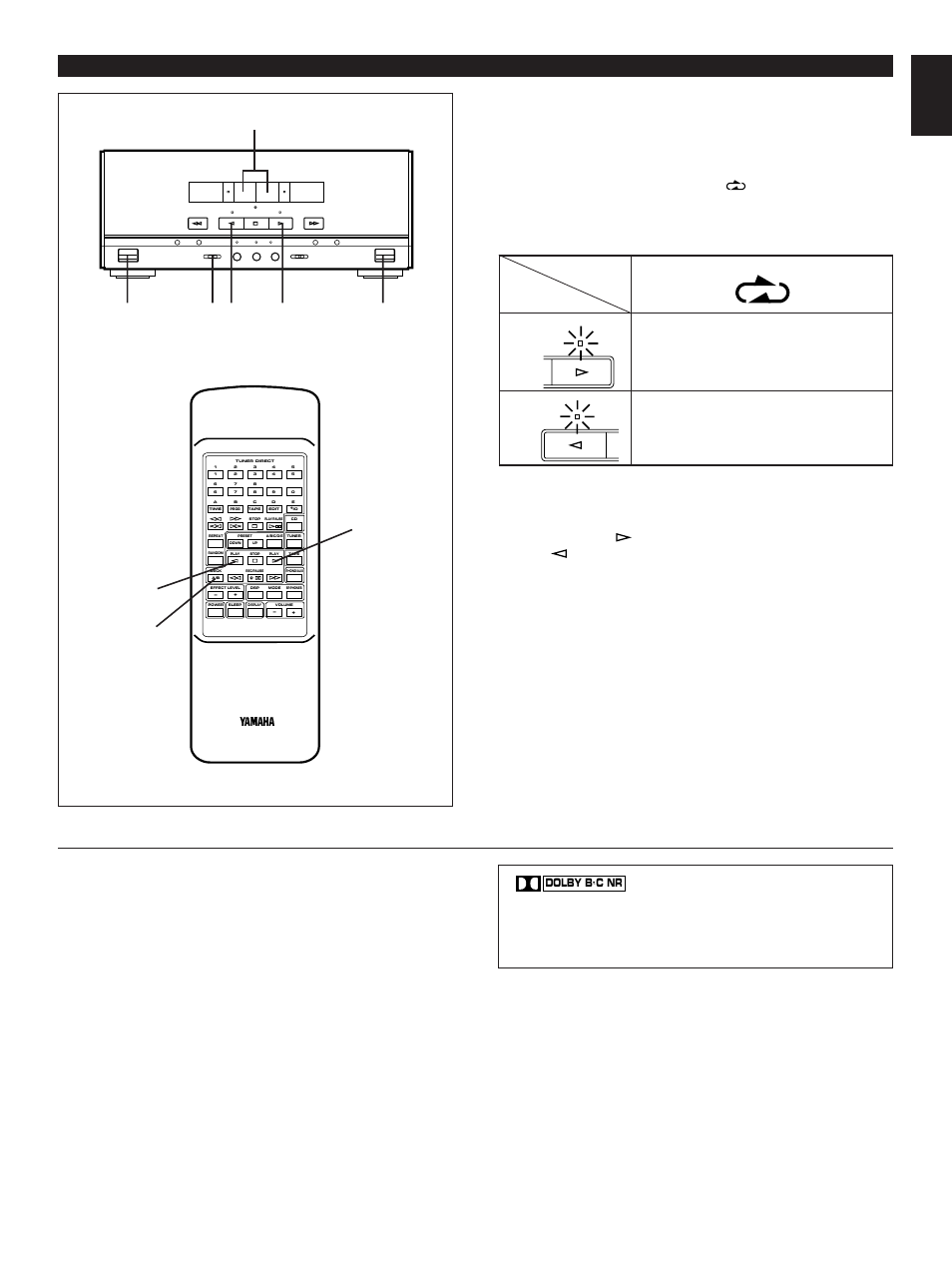 Continuous playback, E-29 english, Tape deck operation | Dolby b and c type noise reduction, Tape deck | Yamaha CC-50 User Manual | Page 31 / 48