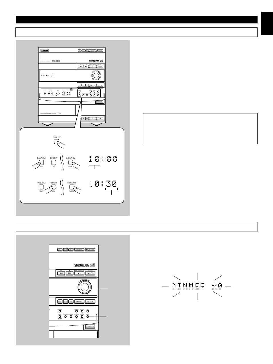 Setting the clock, Adjusting brightness of the display, E-7 english | Preparations and connections, Dolby b nr, Min max, Changes, Volume display | Yamaha GX-500VCD User Manual | Page 15 / 46