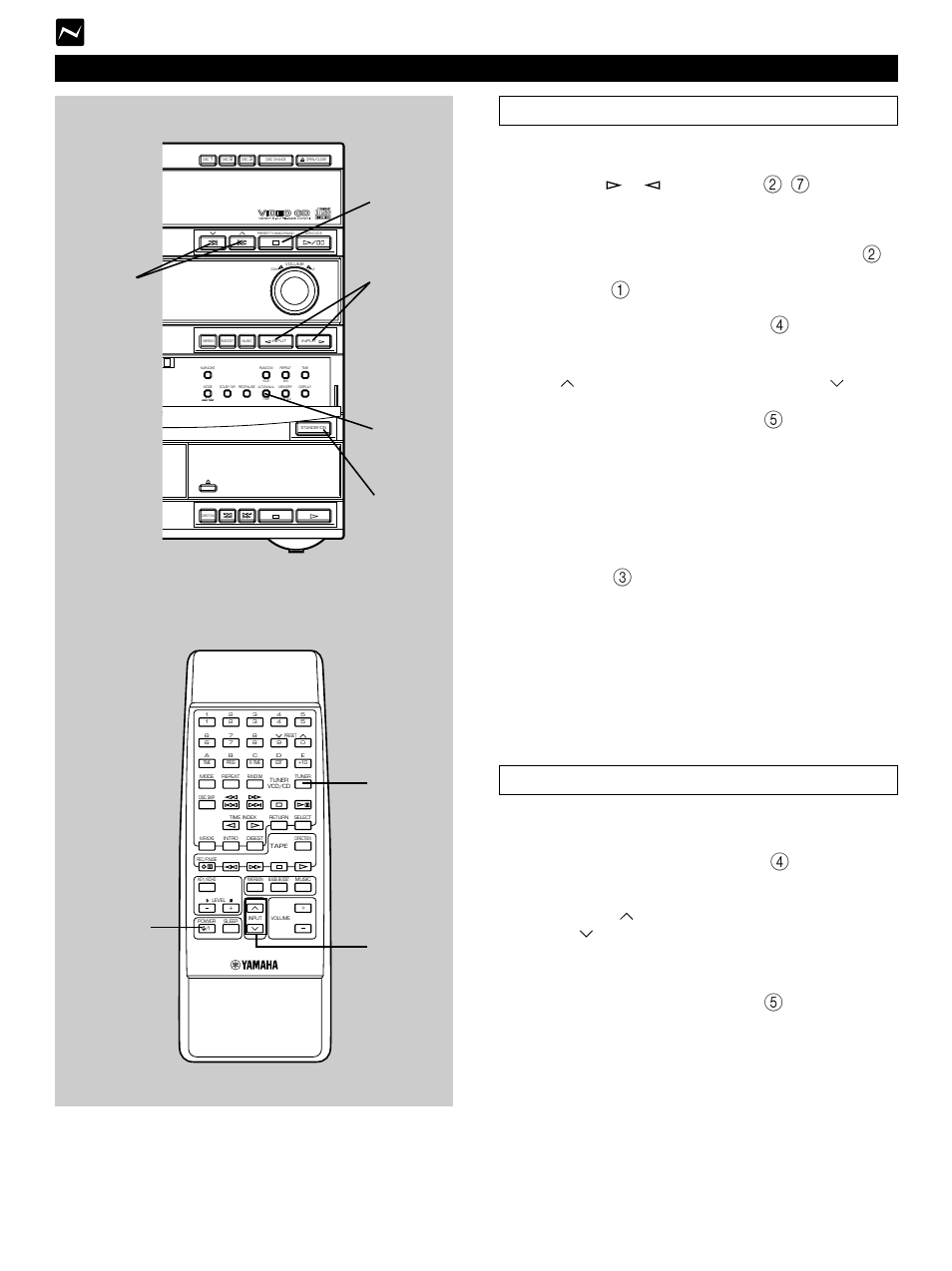 Automatic tuning, Manual tuning, Automatic tuning 1 | Manual tuning 1 1, E-18, Tuning operation, Direct operation, Turn on the power, Press input or until “tuner, Lights up on the display) | Yamaha GX-500VCD User Manual | Page 26 / 46
