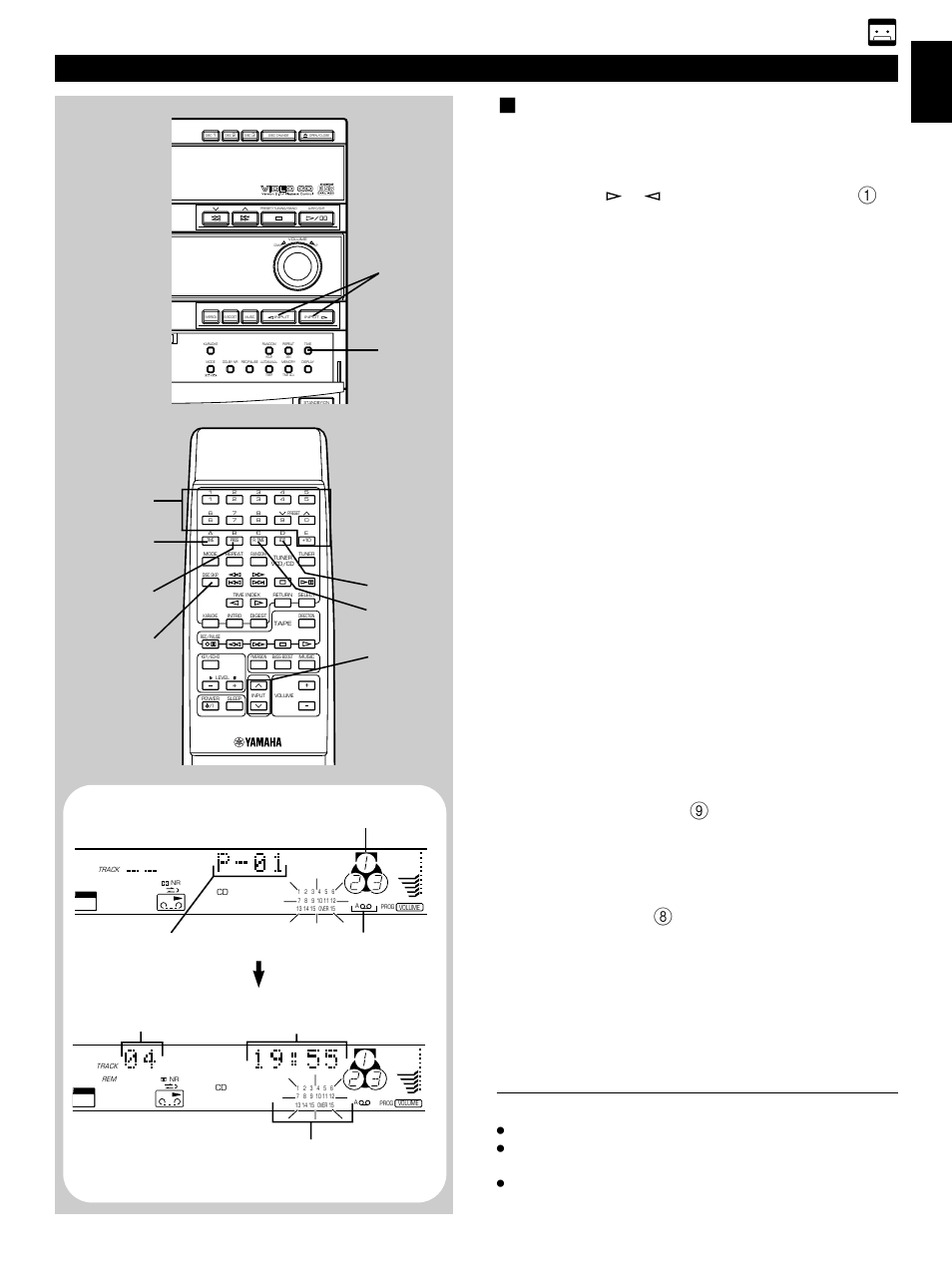 E-27 english, Recording Ⅵ manual edit recording, Time | Press input or once or more until “vcd/cd, Follow steps 3–5 on page 26, Shows the programming side currently selected, Press edit . (“edit, Lights up on the display.) the recording starts, Display information during programming | Yamaha GX-500VCD User Manual | Page 35 / 46