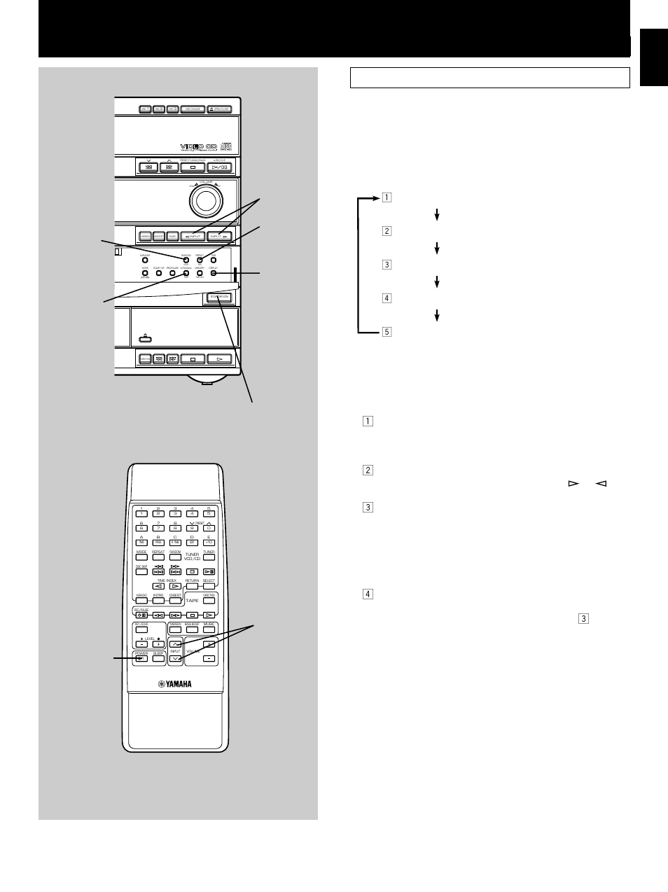 Using the built-in timer, Timer play, English e-33 | Press hour and set the hour, Press min and set the minute | Yamaha GX-500VCD User Manual | Page 41 / 46