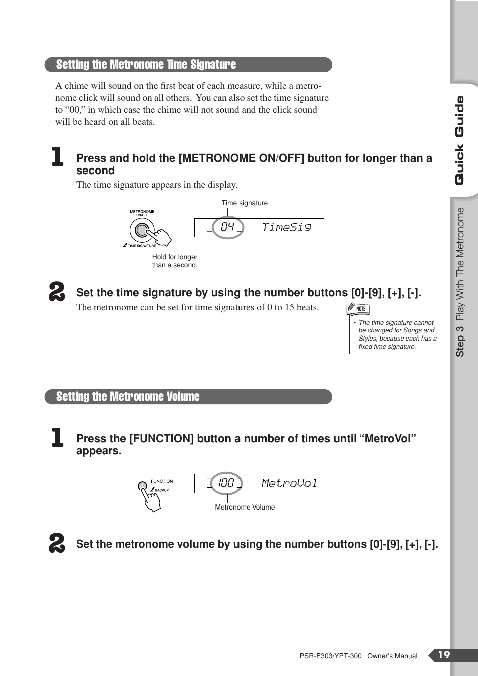 Yamaha YPT-300 User Manual | Page 19 / 84