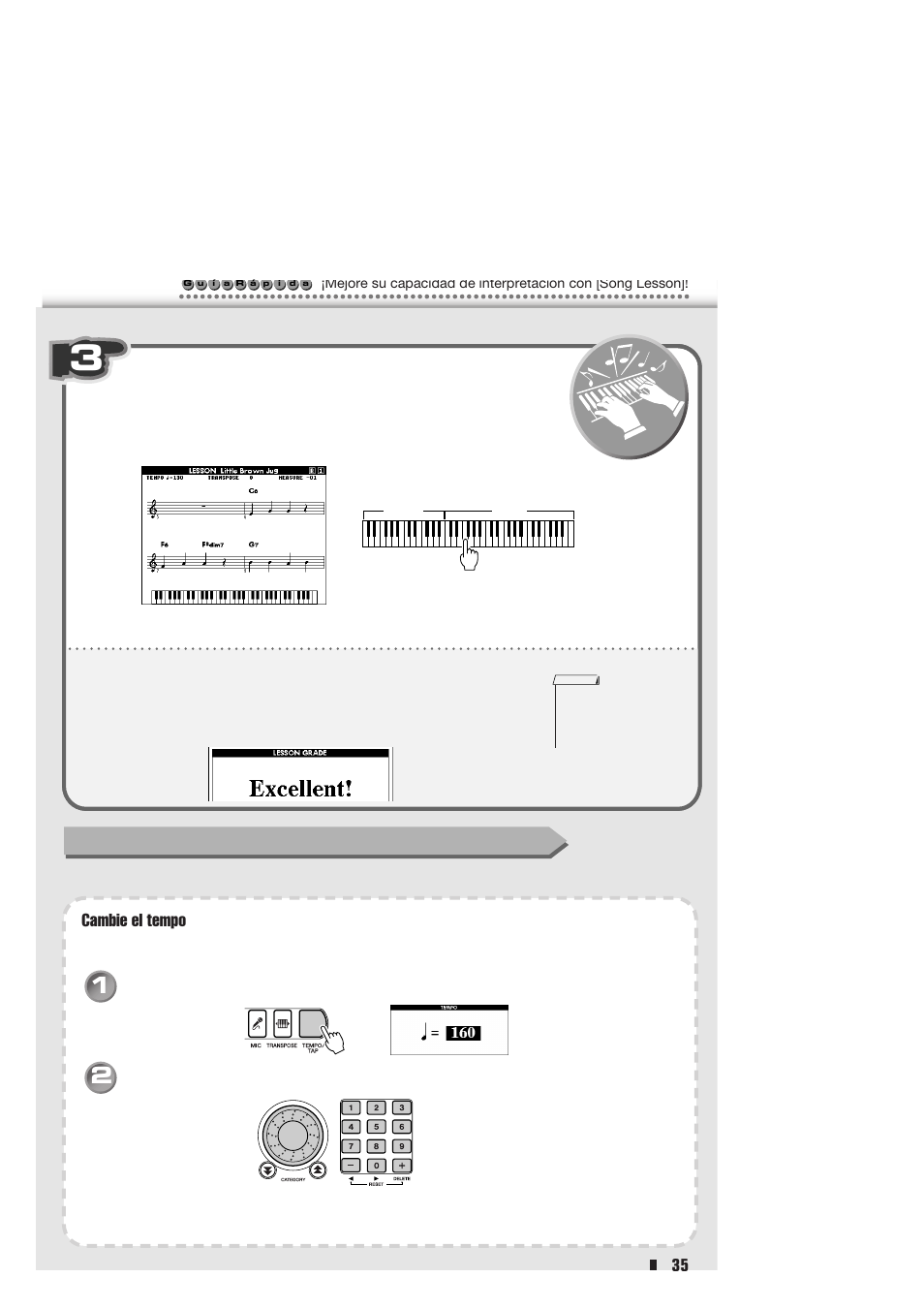 U é b, Cambie el tempo | Yamaha Portable Entertainment Station PSR-K1 User Manual | Page 35 / 104