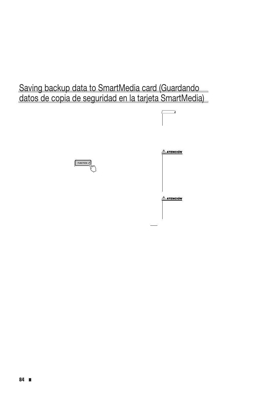 Saving backup data to smartmedia card | Yamaha Portable Entertainment Station PSR-K1 User Manual | Page 84 / 104