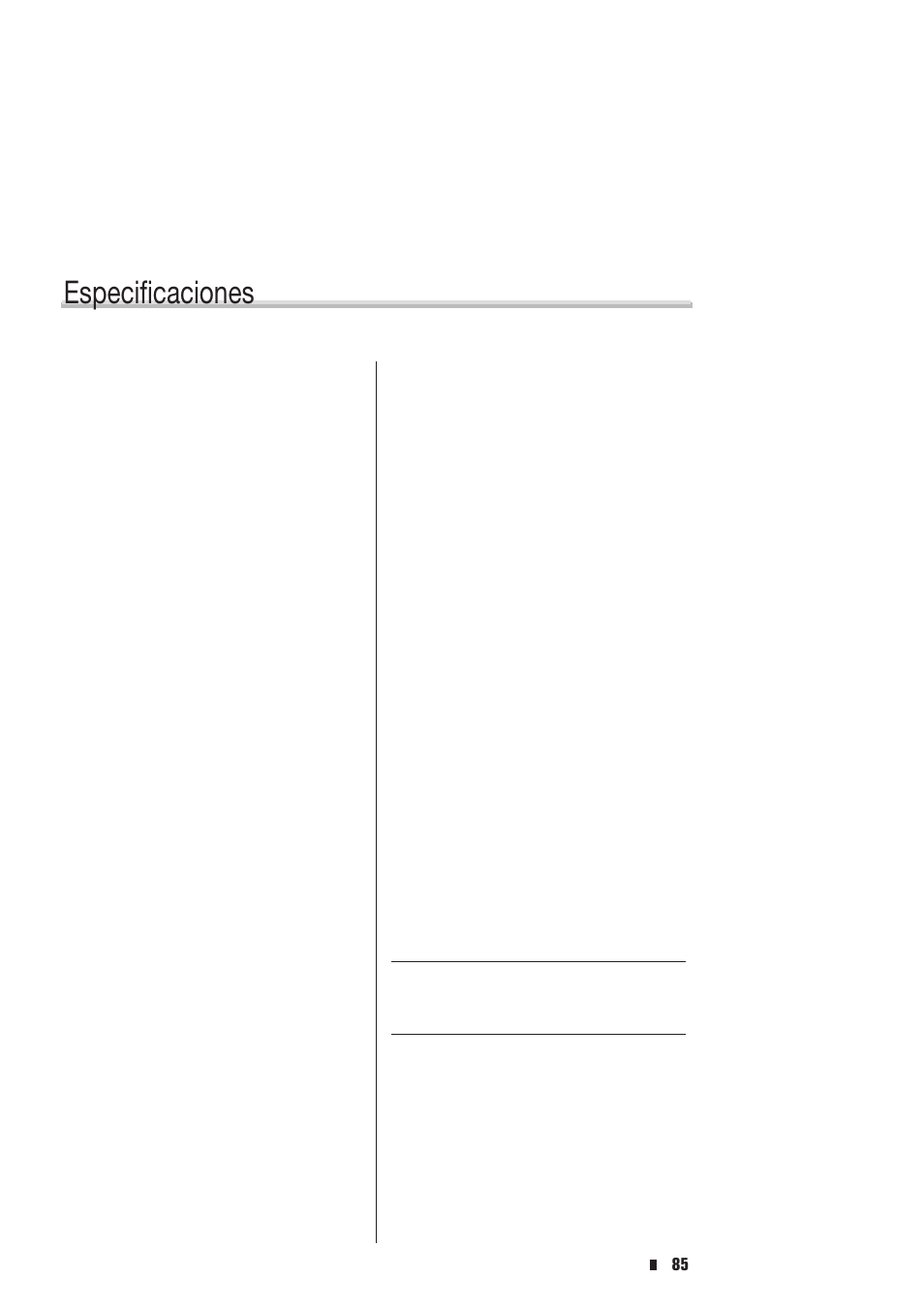 Especificaciones | Yamaha Portable Entertainment Station PSR-K1 User Manual | Page 85 / 104