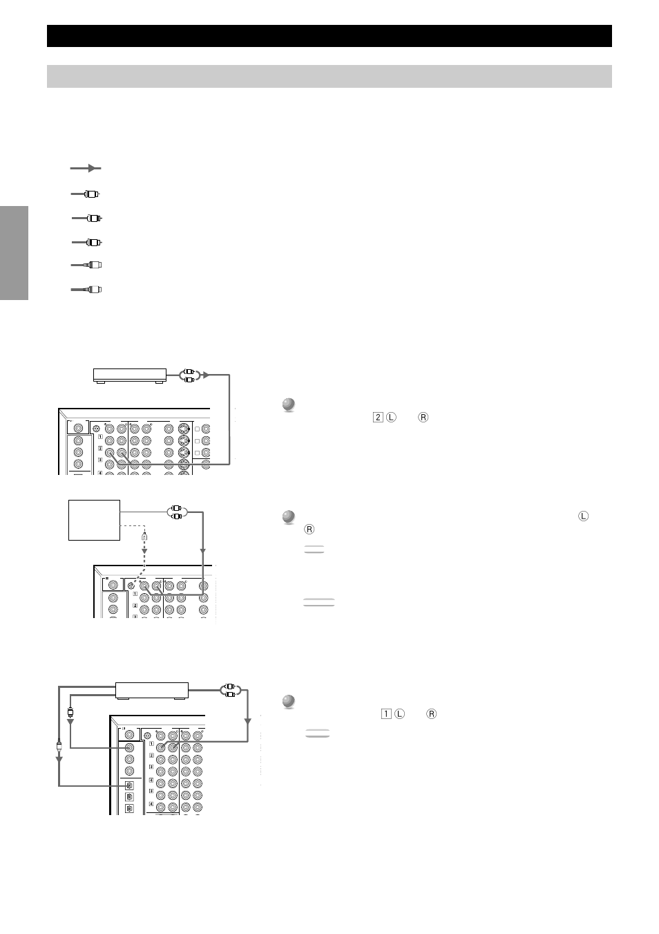 Connecting audio components, Hookups, Connecting an am/fm tuner | Connecting a turntable, Connecting a cd player, Preparations | Yamaha DSP-AX1 User Manual | Page 18 / 88