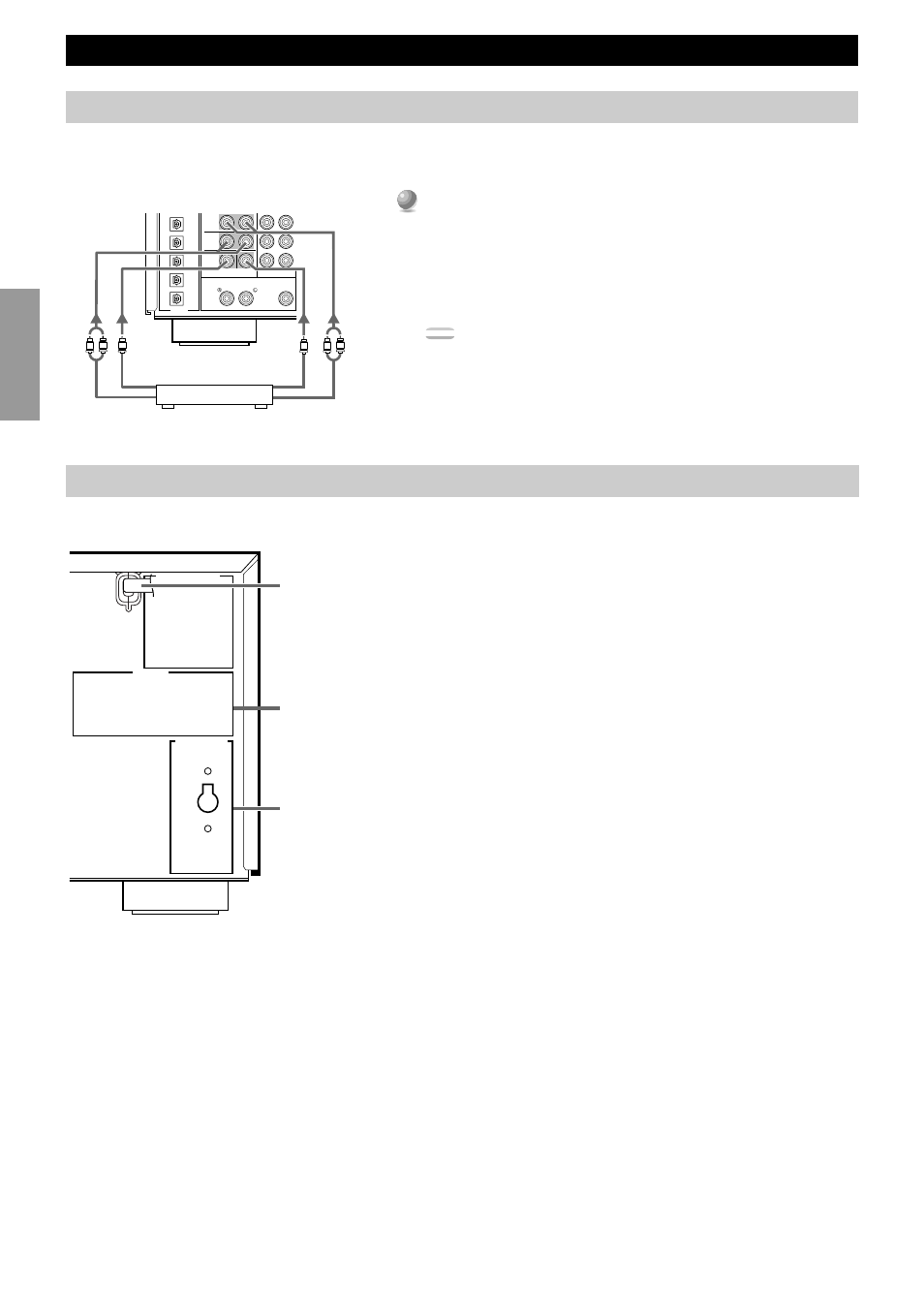 Connecting power supply cords, Connecting an external decoder, Hookups | Connecting the ac power cord, Ac outlets, Voltage selector (general and china models) | Yamaha DSP-AX1 User Manual | Page 26 / 88