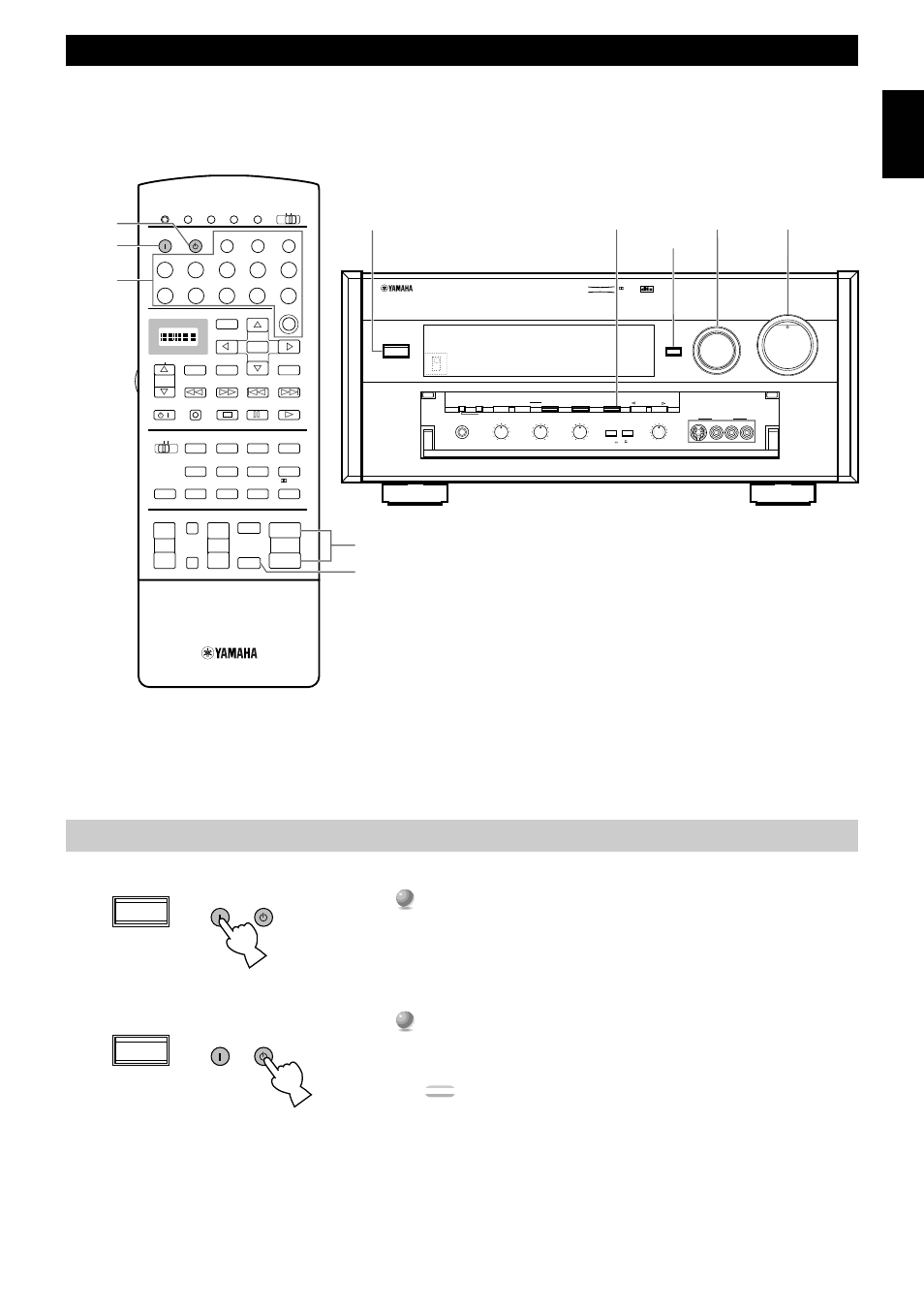 Basic playback, Power control, English | Yamaha DSP-AX1 User Manual | Page 33 / 88