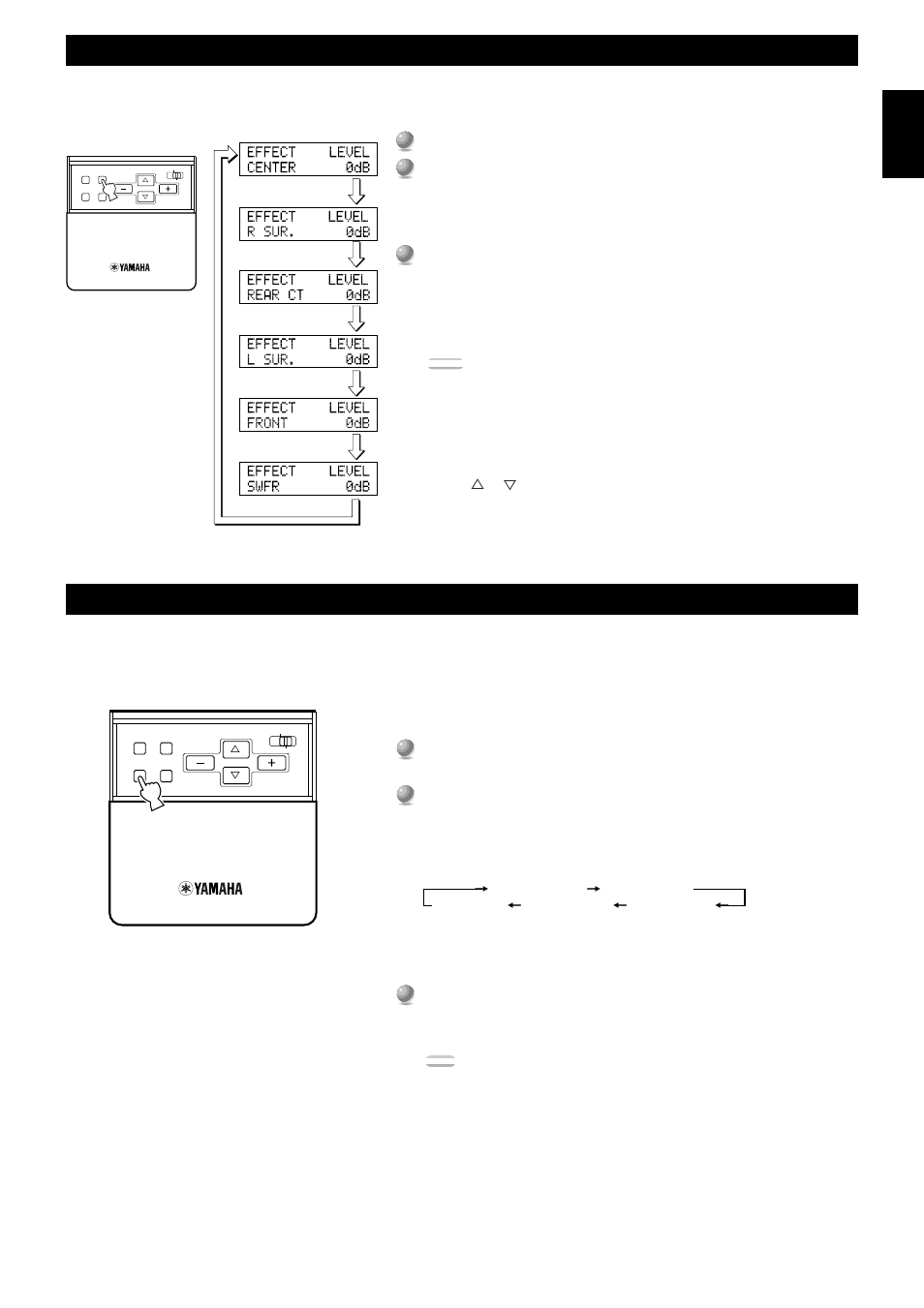 Adjusting the levels of the effect speakers, Setting the sleep timer | Yamaha DSP-AX1 User Manual | Page 65 / 88