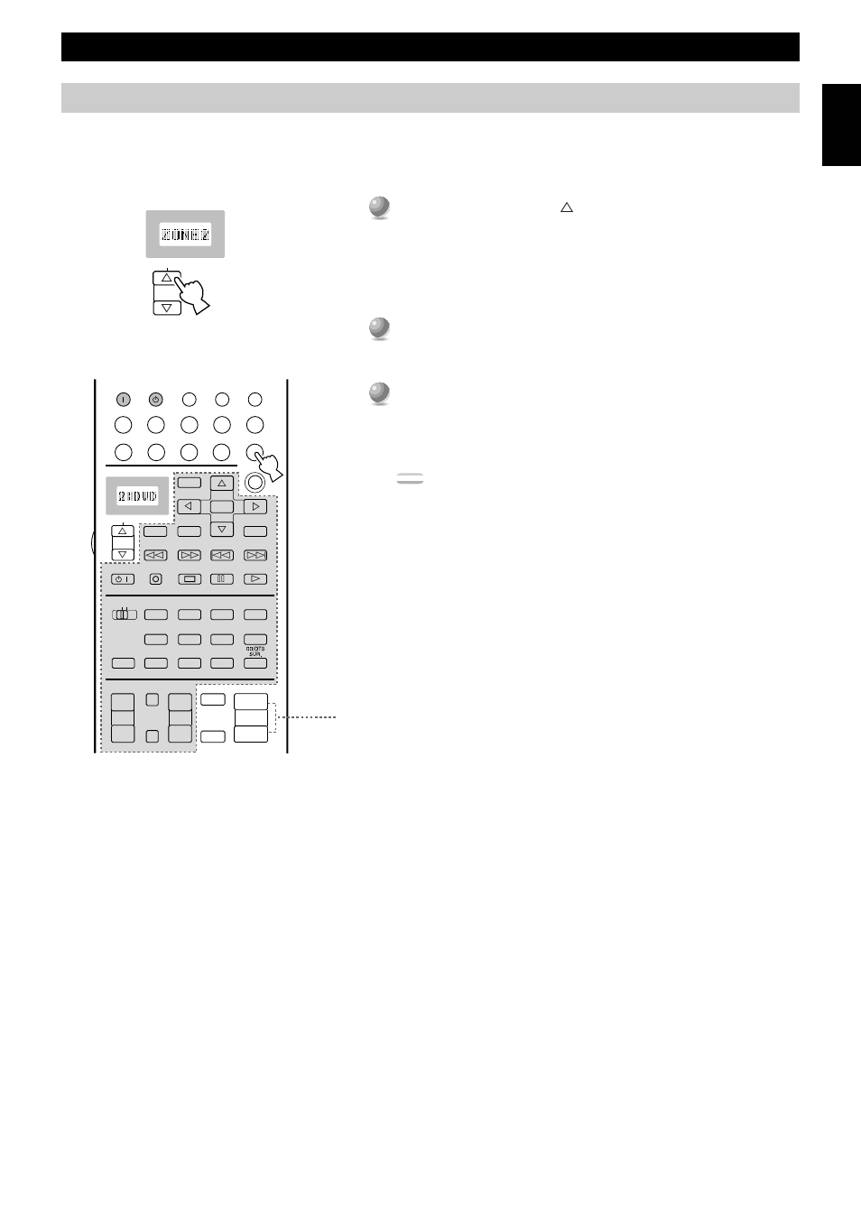 Remote control in zone 2, Zone 2, English | Press source select | Yamaha DSP-AX1 User Manual | Page 67 / 88