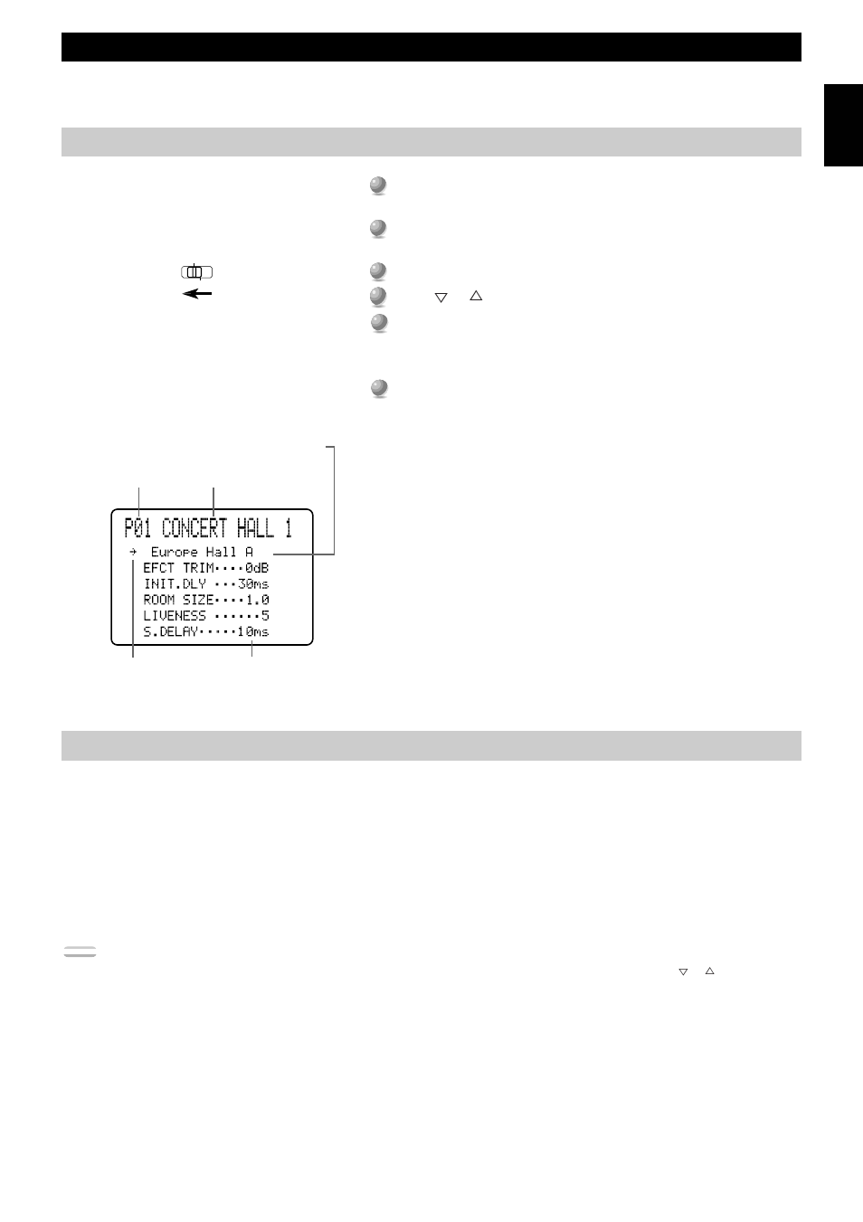 Sound field program parameter editing, Changing parameter settings, Resetting a parameter to the factory preset value | Yamaha DSP-AX1 User Manual | Page 75 / 88