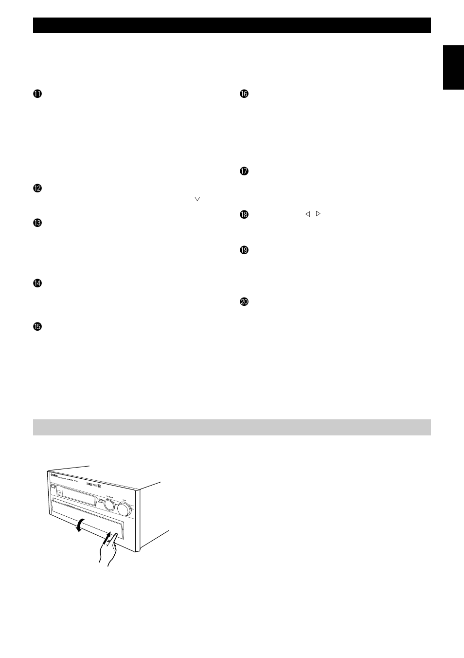 Opening and closing the front panel door, Controls and functions | Yamaha DSP-AX1 User Manual | Page 9 / 88