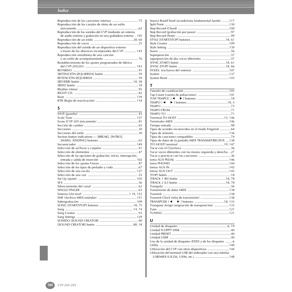 Yamaha Clavinova CVP-203 User Manual | Page 164 / 169