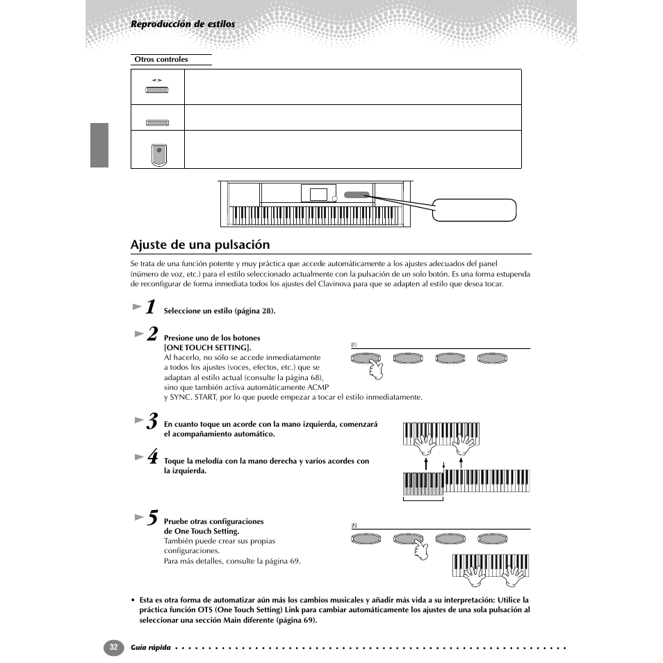 Ajuste de una pulsación | Yamaha Clavinova CVP-203 User Manual | Page 32 / 169