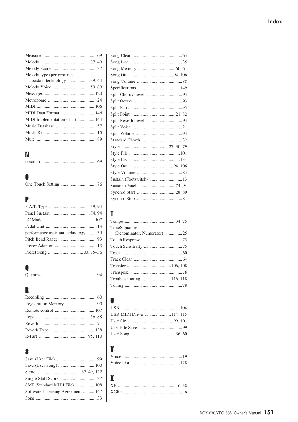 Yamaha YPG-635 User Manual | Page 151 / 154