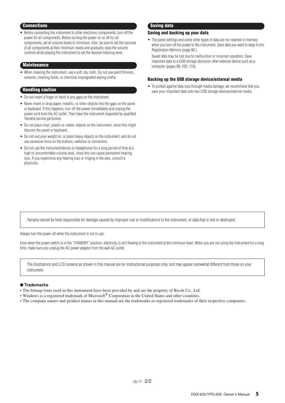 Yamaha YPG-635 User Manual | Page 5 / 154