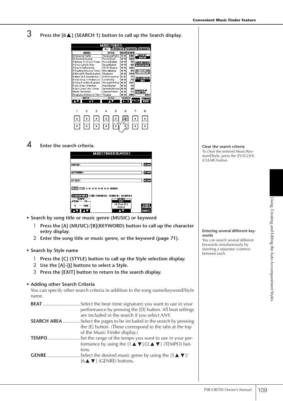 Yamaha PORTATONE PSR-OR700 User Manual | Page 109 / 196