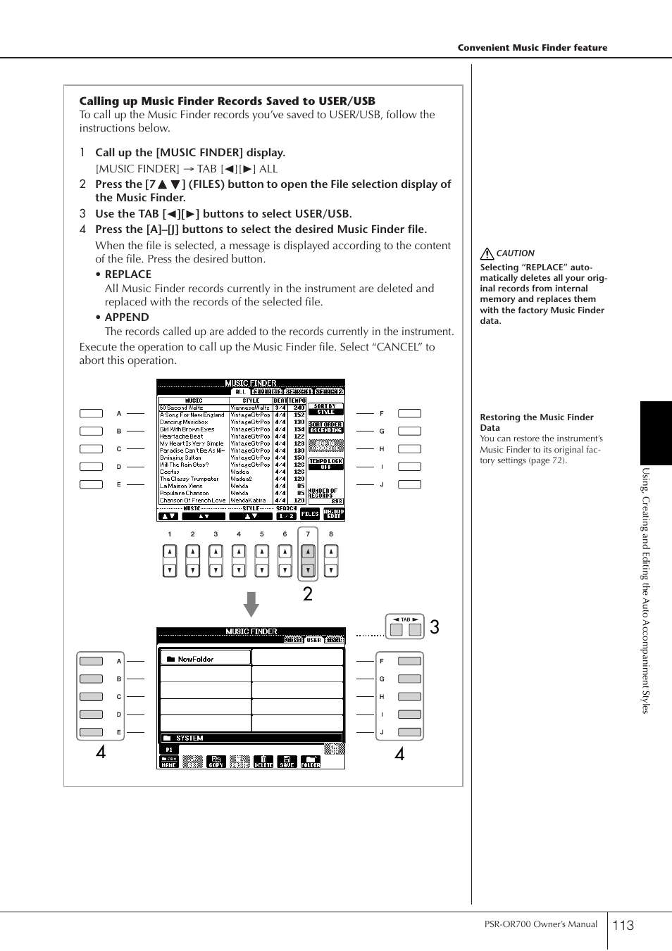 Yamaha PORTATONE PSR-OR700 User Manual | Page 113 / 196