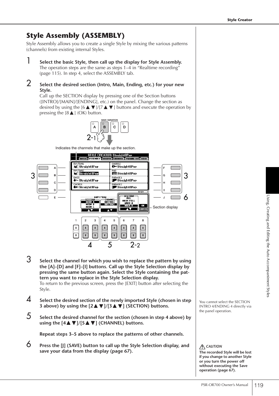 Style assembly (assembly) | Yamaha PORTATONE PSR-OR700 User Manual | Page 119 / 196