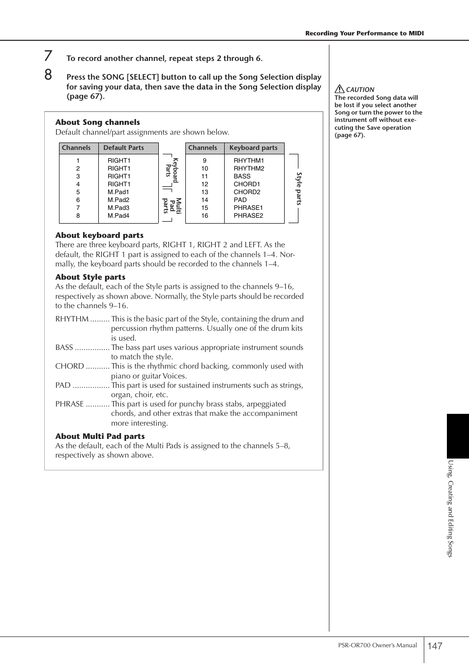 Yamaha PORTATONE PSR-OR700 User Manual | Page 147 / 196