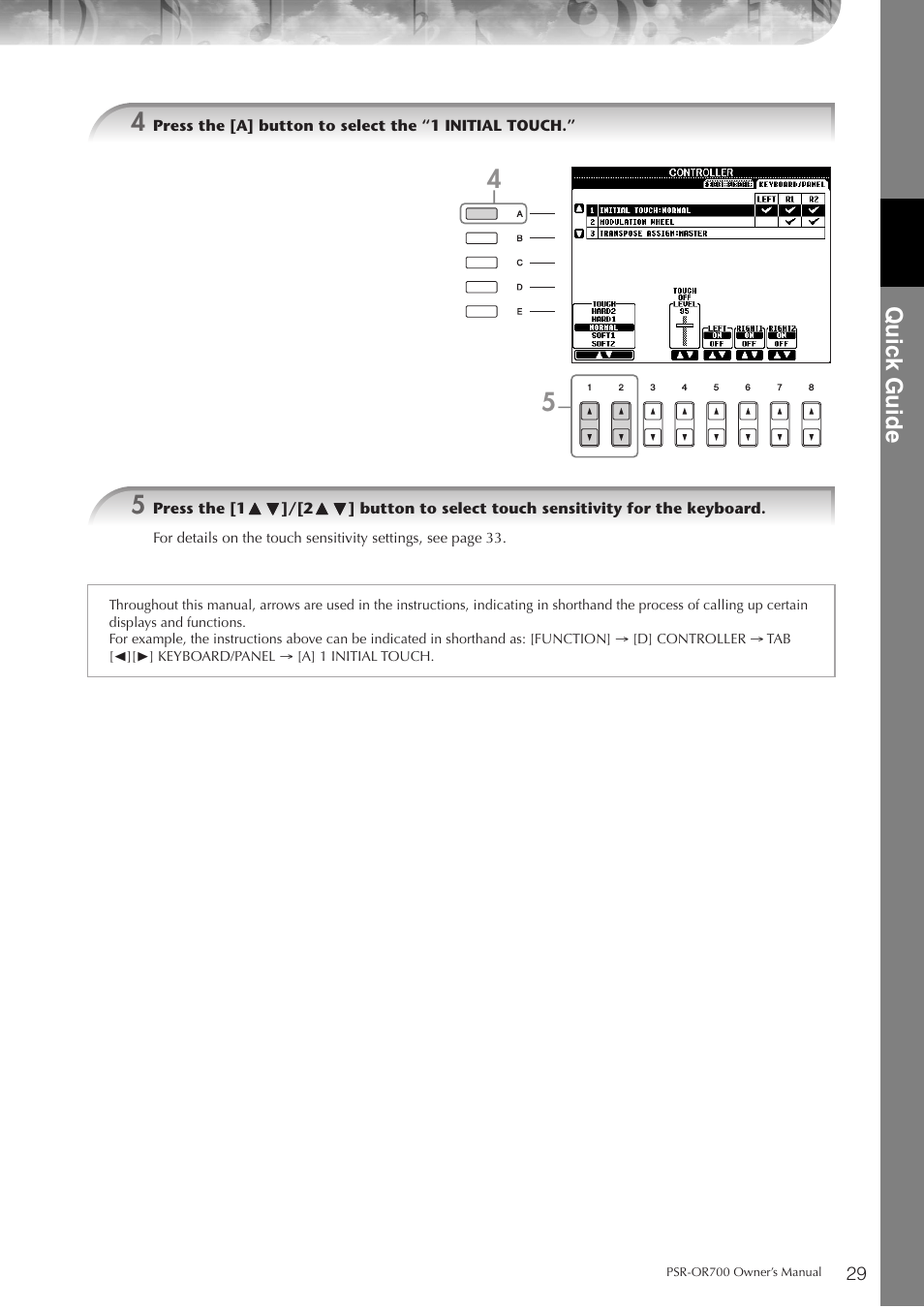 Quic k guide | Yamaha PORTATONE PSR-OR700 User Manual | Page 29 / 196