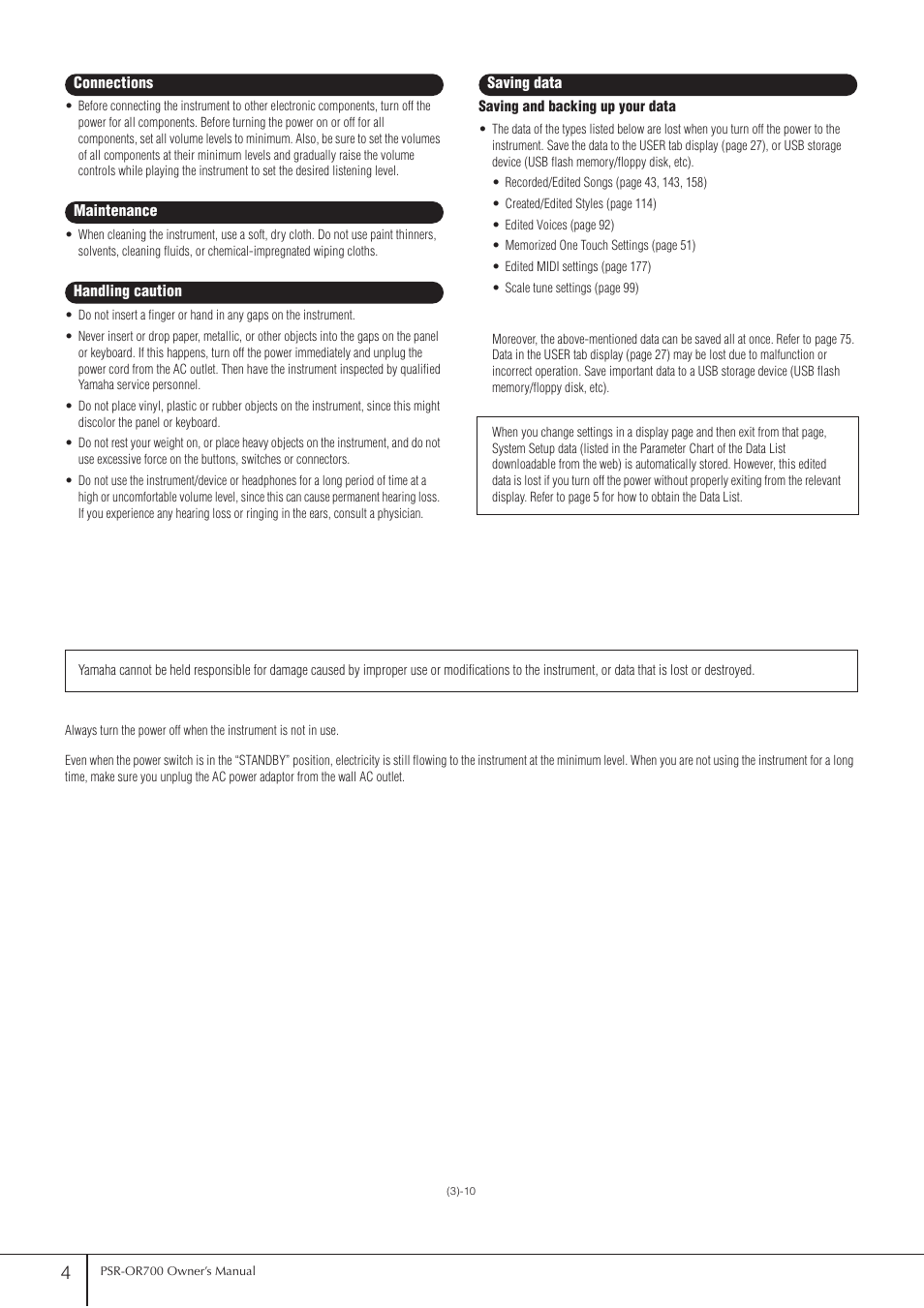 Yamaha PORTATONE PSR-OR700 User Manual | Page 4 / 196
