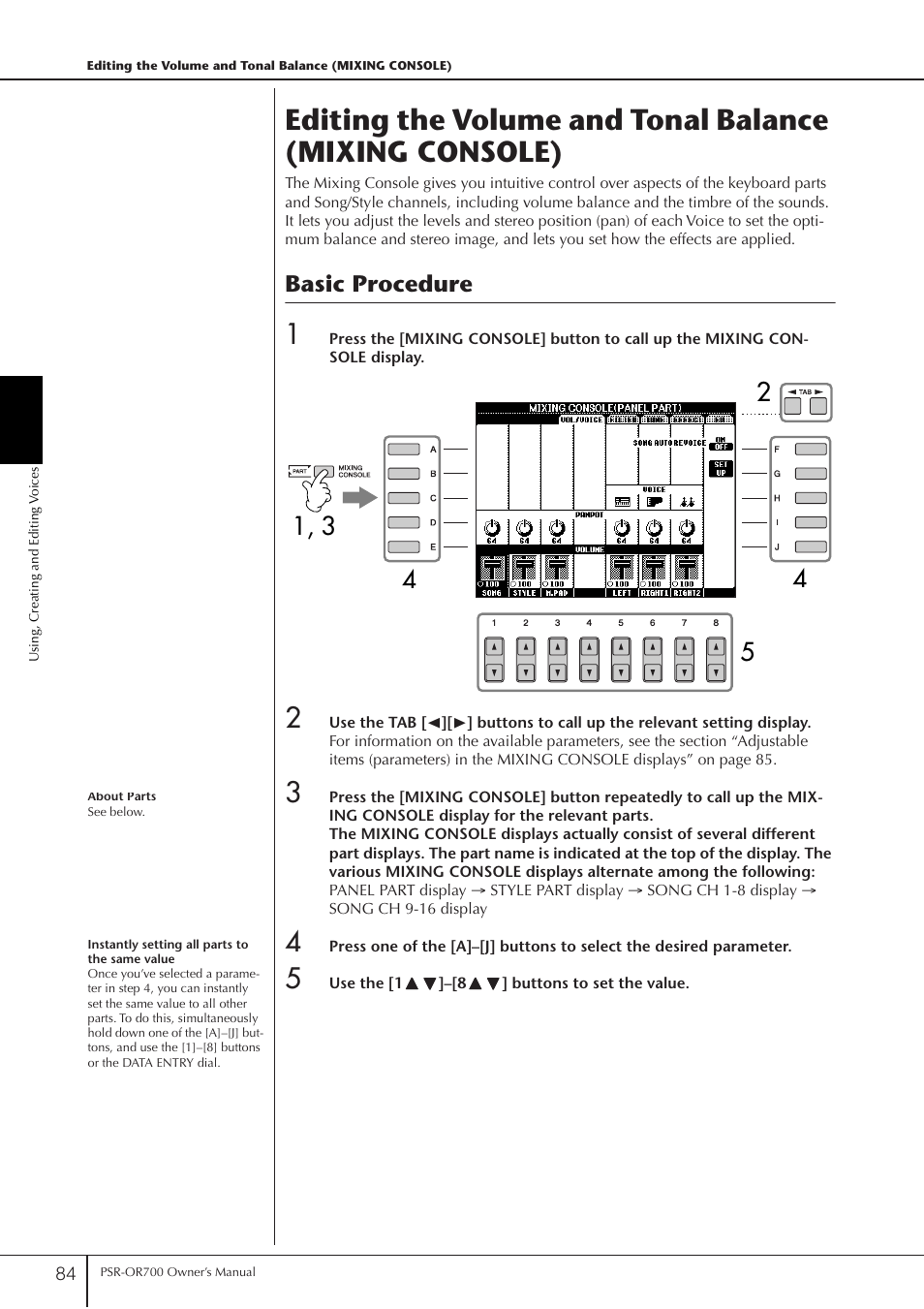 Basic procedure, P. 84 | Yamaha PORTATONE PSR-OR700 User Manual | Page 84 / 196