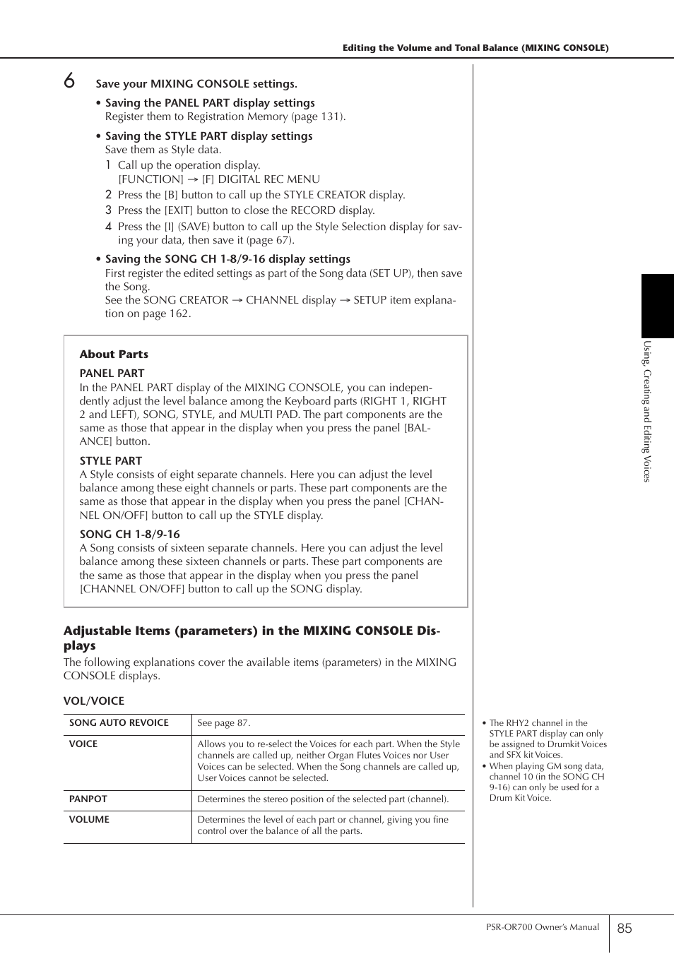 Yamaha PORTATONE PSR-OR700 User Manual | Page 85 / 196