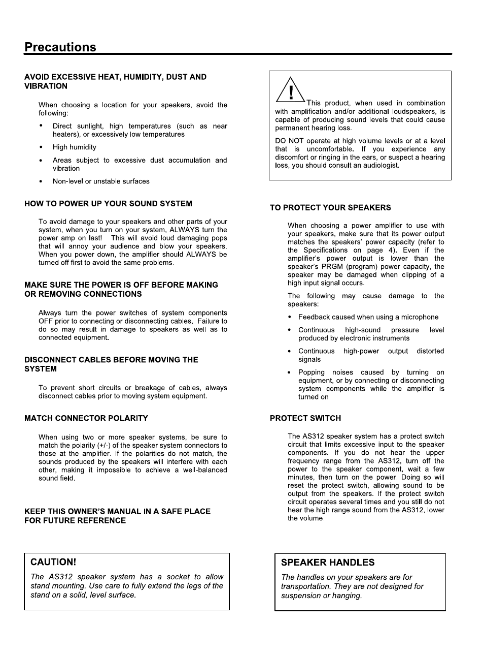 Yamaha AS312 User Manual | Page 2 / 4