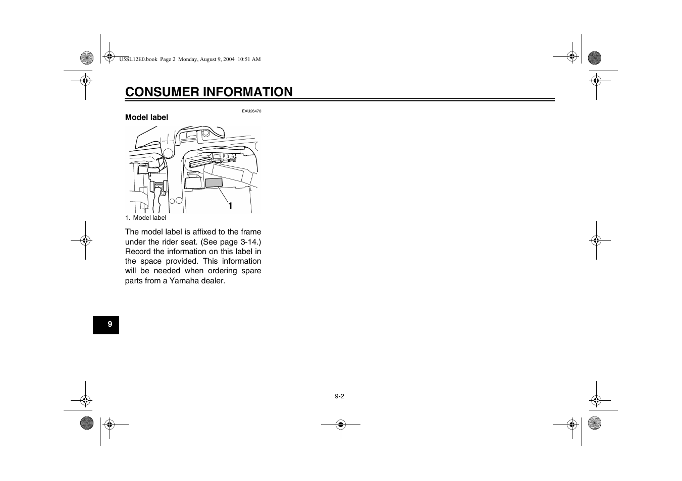 Consumer information | Yamaha YZF-R6T(C) User Manual | Page 100 / 111