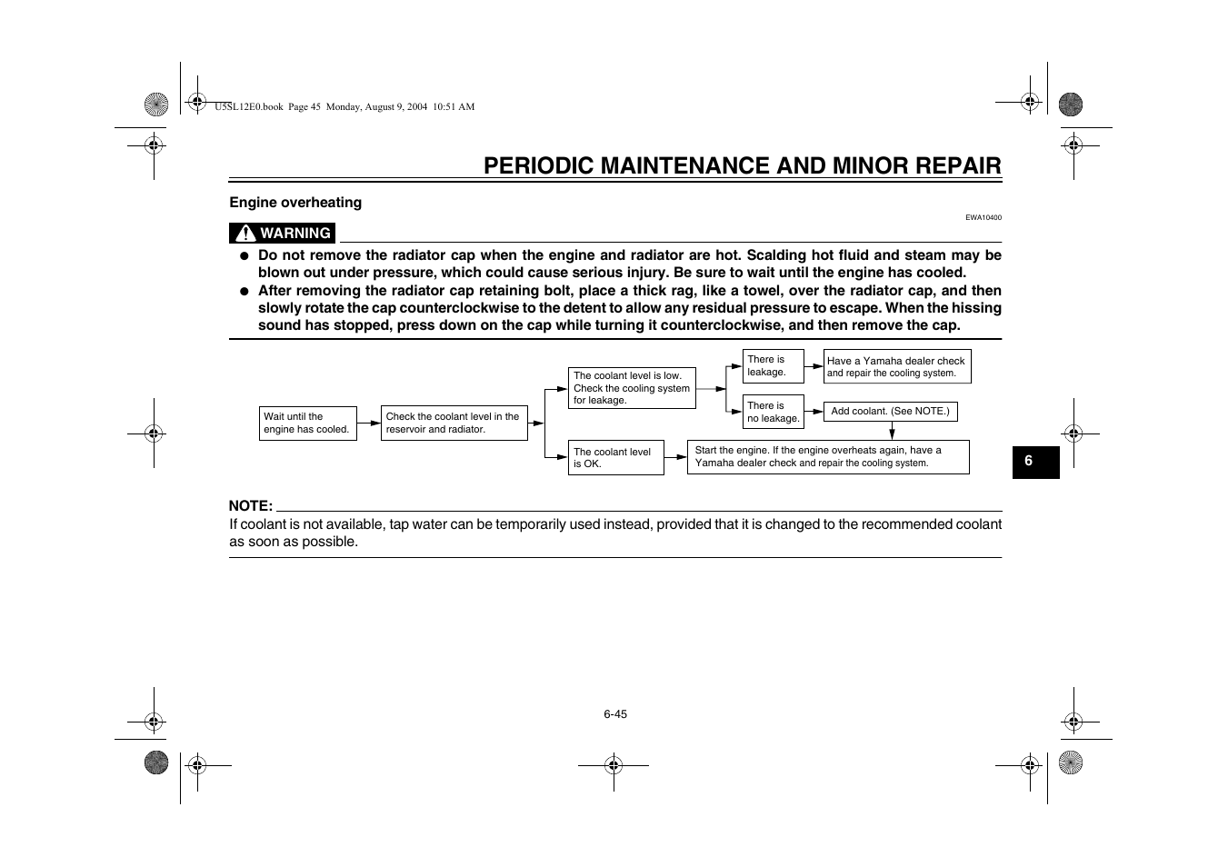 Periodic maintenance and minor repair | Yamaha YZF-R6T(C) User Manual | Page 91 / 111