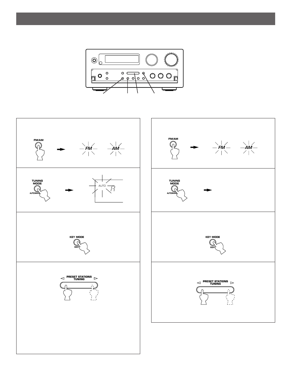 Tuning operations | Yamaha RX-V10 User Manual | Page 24 / 39