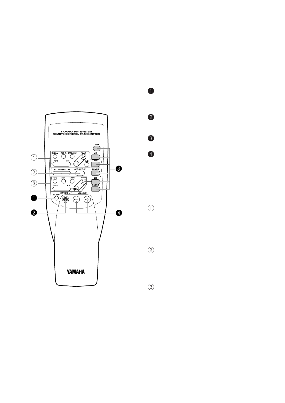 10 for control of this unit 1, For other component control, Remote control transmitter | Yamaha AX-392 User Manual | Page 10 / 16