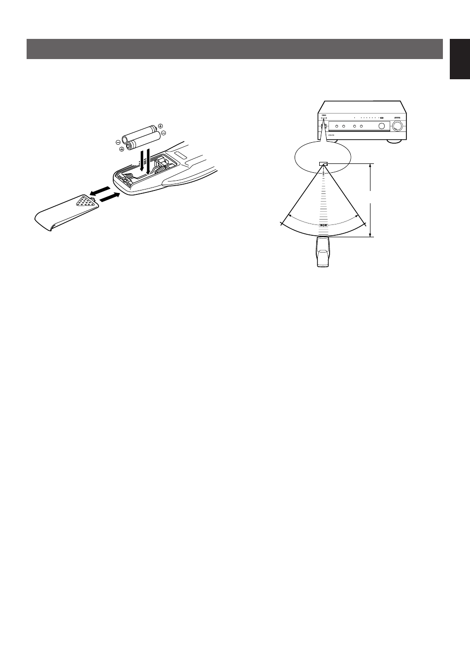 Notes about the remote control transmitter, English | Yamaha AX-392 User Manual | Page 5 / 16