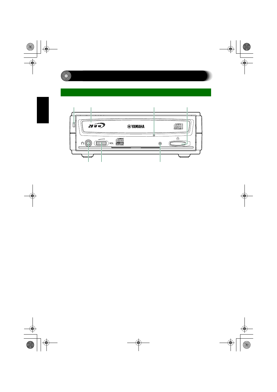 Front and rear of unit, Front panel | Yamaha CRW2200IX User Manual | Page 17 / 48