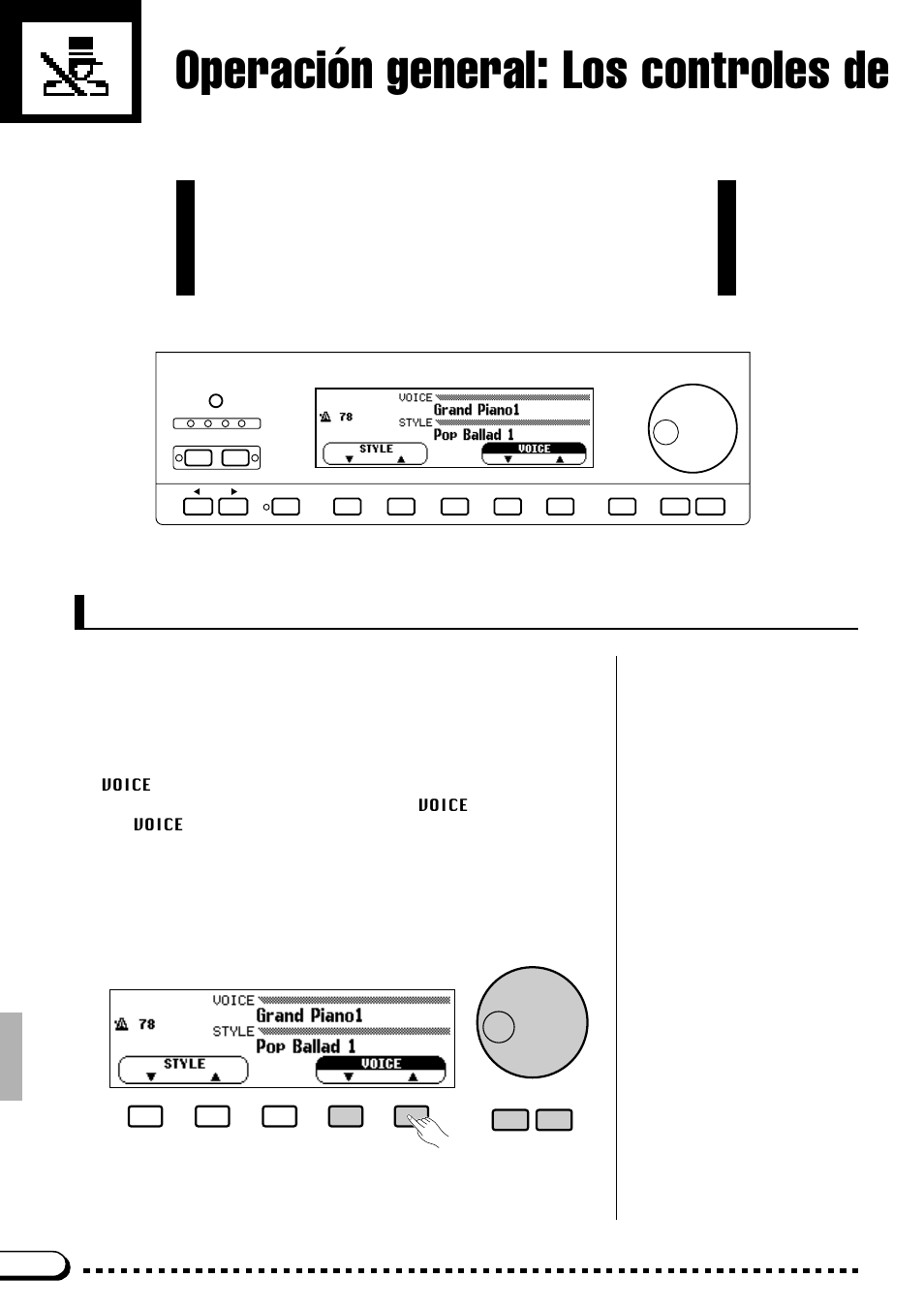 Operación general: los controles de, El visualizador y los botones del lcd | Yamaha CVP-69A FR User Manual | Page 11 / 163