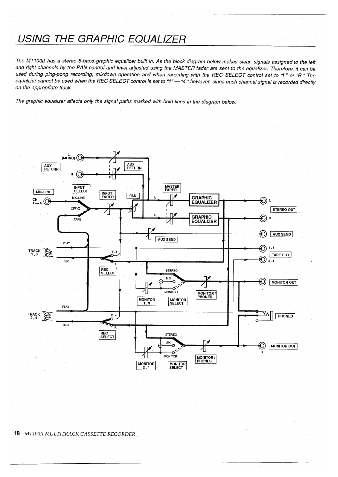 Using the graphic equalizer | Yamaha MT100II User Manual | Page 20 / 80