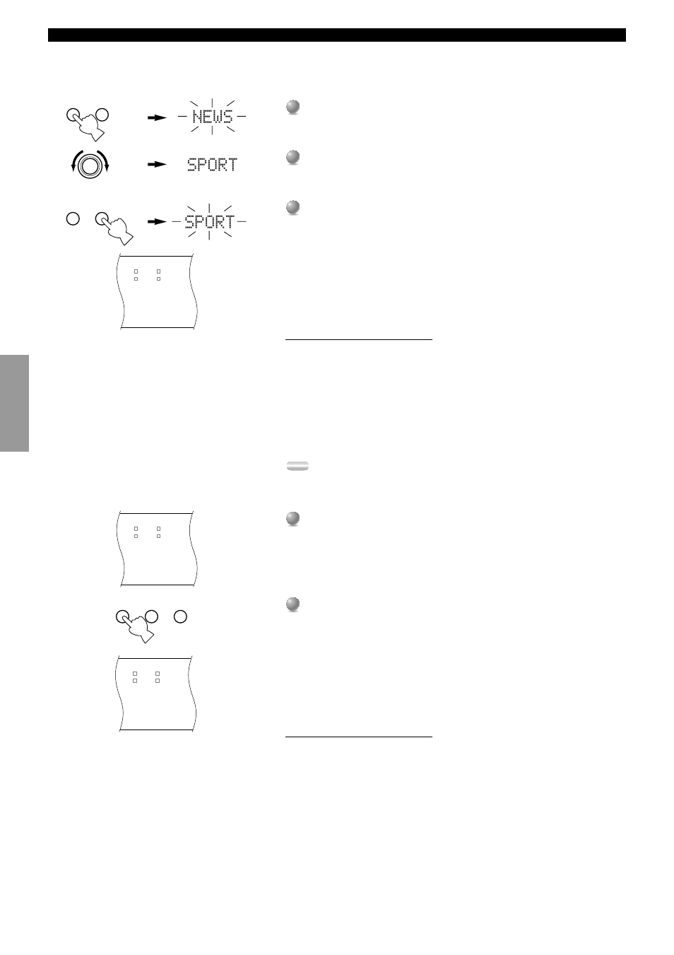News sport sport, Pty seek function, Eon function | Yamaha RXV3000RDS User Manual | Page 36 / 78