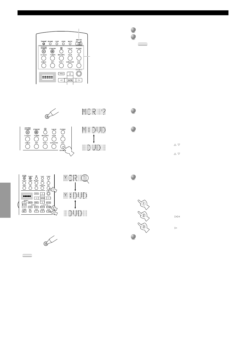 Operating the macro feature, Programming a macro | Yamaha RXV3000RDS User Manual | Page 56 / 78