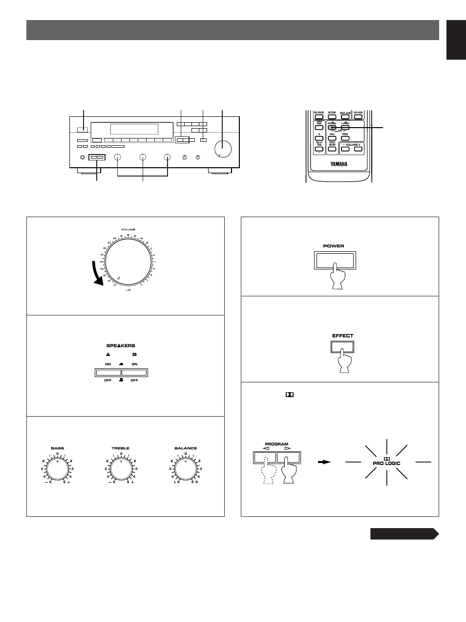 Speaker balance adjustment, English, Continued | Yamaha RX-V390RDS User Manual | Page 11 / 34