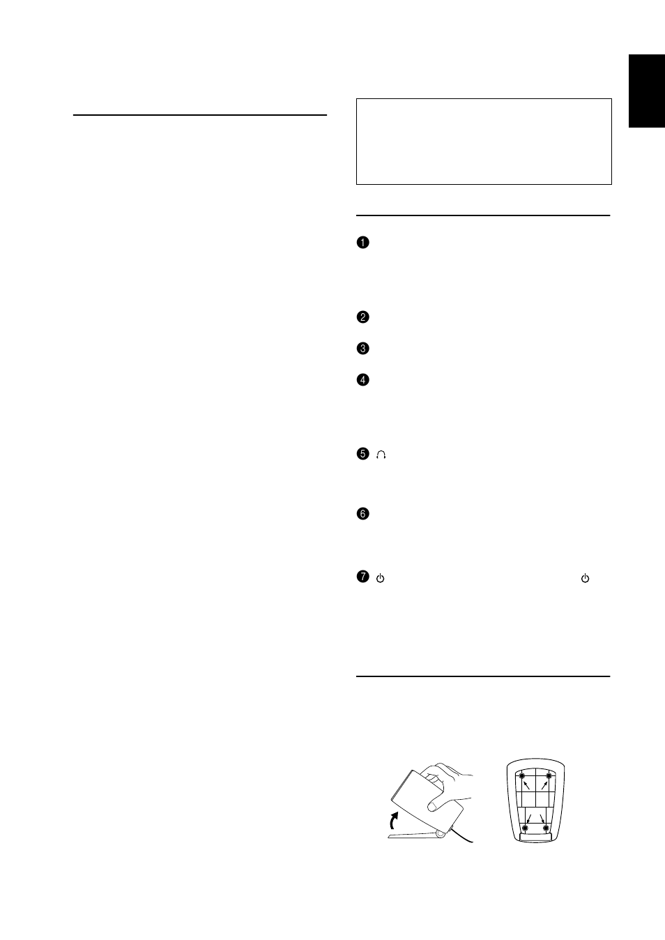 Cautions, Connections & controls, Speaker angle and non skid pad | Yamaha YST-MS28 User Manual | Page 5 / 7