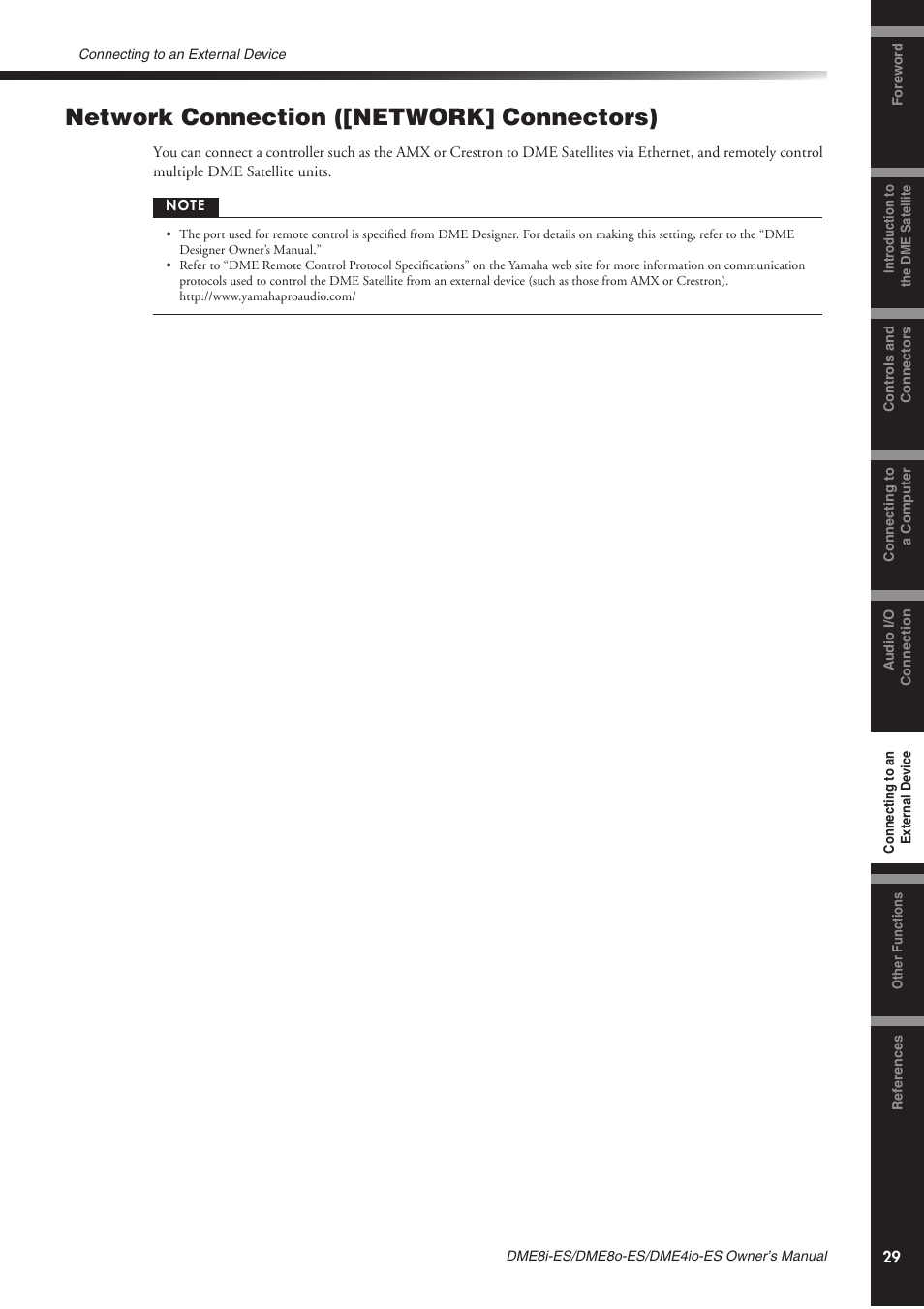 Network connection ([network] connectors) | Yamaha DME8o-ES User Manual | Page 29 / 48