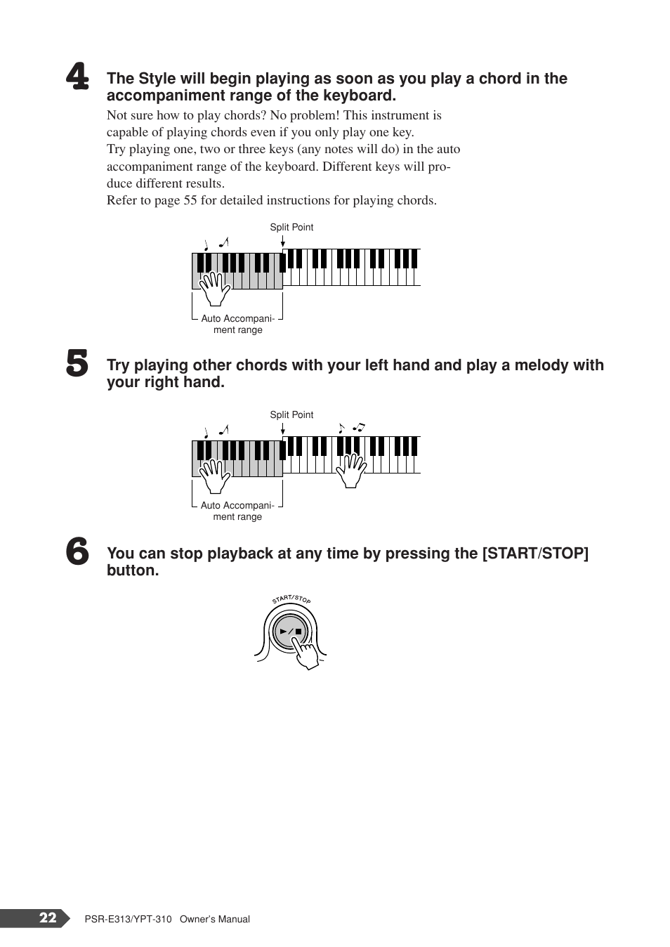 Yamaha YPT-310 User Manual | Page 22 / 90