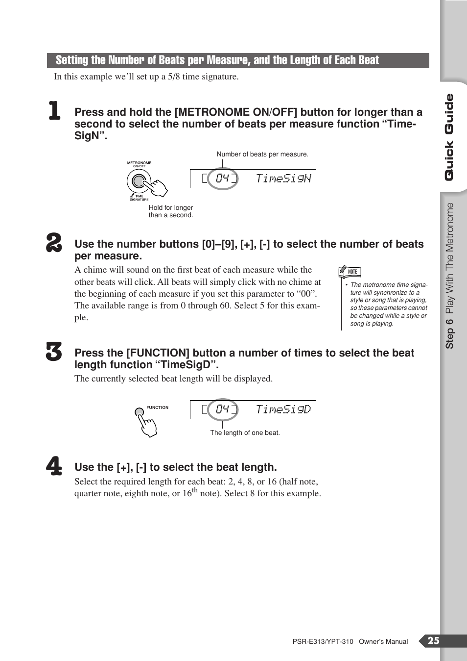 Yamaha YPT-310 User Manual | Page 25 / 90