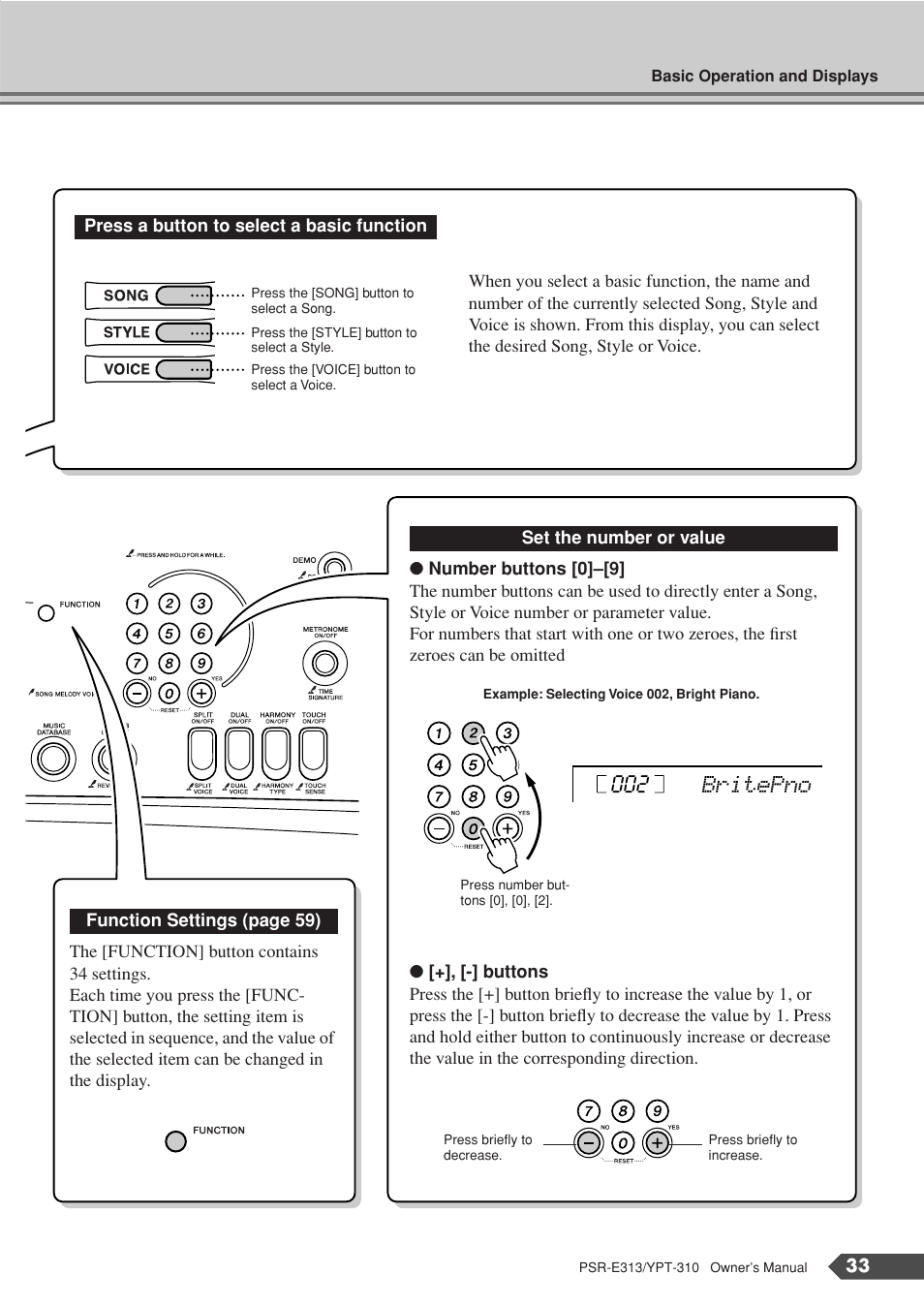 Britepno 002 | Yamaha YPT-310 User Manual | Page 33 / 90