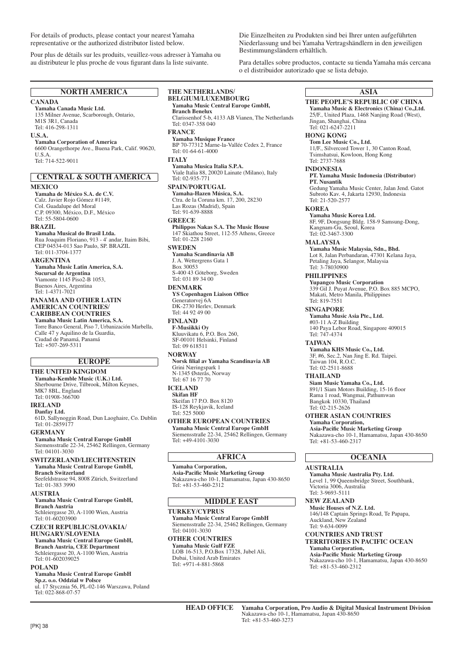 Yamaha YPT-310 User Manual | Page 89 / 90