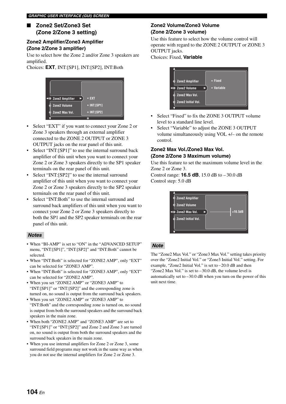 Zone2 set/zone3 set (zone 2/zone 3 setting) | Yamaha RX-V2700 User Manual | Page 106 / 164